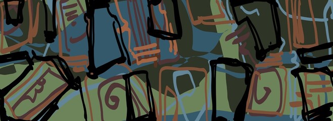 Abstract image for printing. Picture for modern interiors. The picture is painted by hand on a tablet. © neurostructure