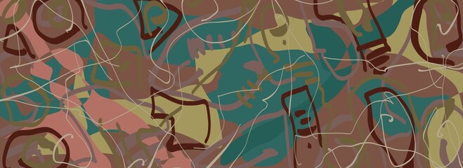 Abstract image for printing. Picture for modern interiors. The picture is painted by hand on a tablet. © neurostructure
