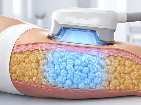 Thigh cryolipolysis body contouring