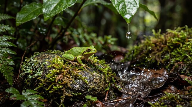 frog on a leaf