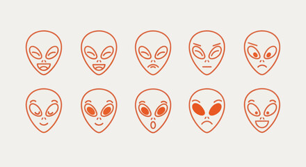 Alien heads with various facial expressions © Kaskus