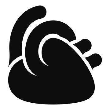 Anatomical heart silhouette icon illustration