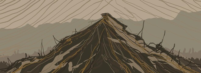 Abstract image for printing. Picture for modern interiors. The picture is painted by hand on a tablet. © neurostructure