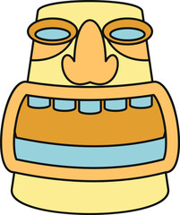 Colorful stylized hawaiian tiki mask showing traditional island culture © anatolir