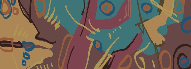 Abstract image for printing. Picture for modern interiors. The picture is painted by hand on a tablet. © neurostructure