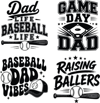 Baseball Dad Life Sports Quote Design Bundle