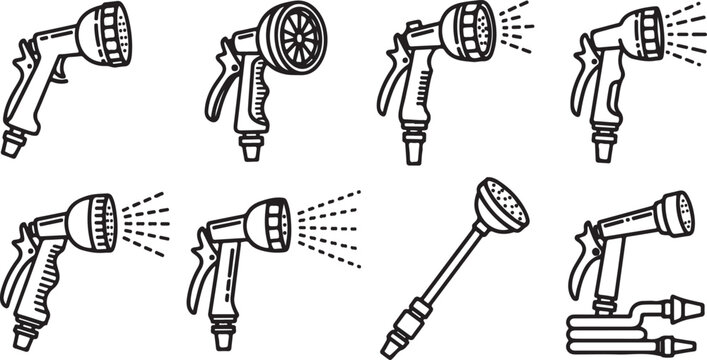 Black and white line icons set of old style cameras and accessories Vector