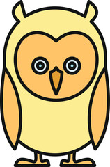 Fototapeta premium Cartoon owl illustration with big eyes representing knowledge and wisdom