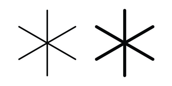 Asterisk icon graphic element for project and web designs