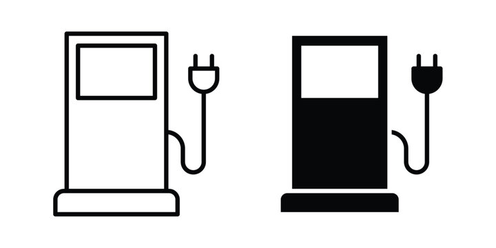 Charging station icon graphic element for project and web designs