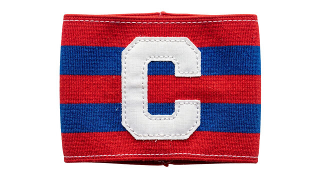 Captain armband with white letter c on transparent background
