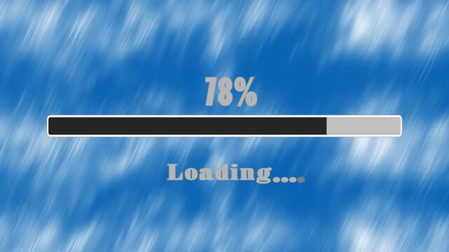 Looped animated loading bar on cyan background animated stock video.