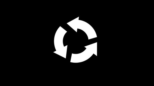 White Refresh Reload Icon Animation 4K Video