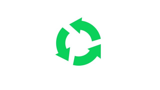 Green Refresh Reload Icon Animation 4K Video
