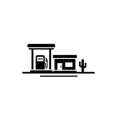Fototapeta premium Desert Gas Station Icon.