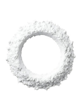 White powder circle frame with transparent background