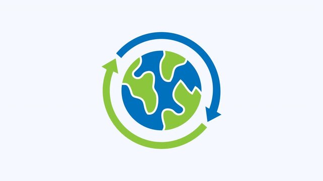 Displays a global recycling symbol. Represents sustainability efforts. Suitable for ecoconscious designs, environmental campaigns, educational materials, and green initiatives.