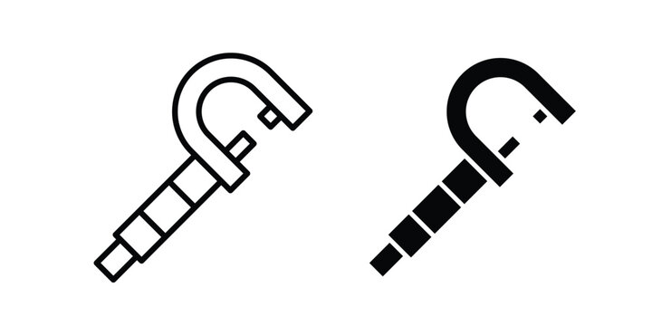Micrometer icon graphic element for project and web designs