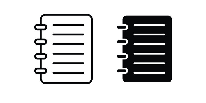 Notebook icon graphic element for project and web designs