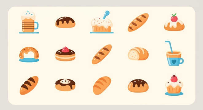Bakery items illustration collection