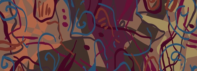 Abstract image for printing. Picture for modern interiors. The picture is painted by hand on a tablet. © neurostructure
