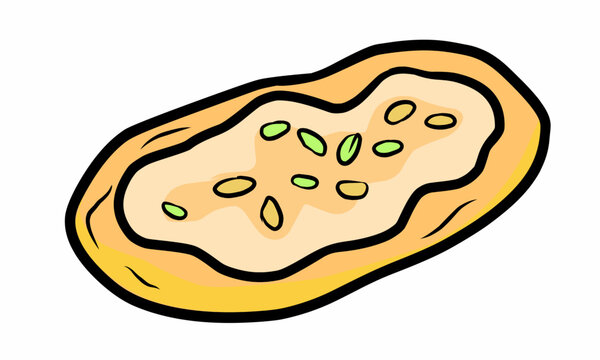 Beaver Tail Pastry. Sweet Bakery. Minimal Flat Vector Style.