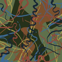 Abstract image for printing. Picture for modern interiors. The picture is painted by hand on a tablet. © neurostructure