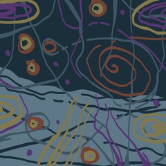 Abstract image for printing. Picture for modern interiors. The picture is painted by hand on a tablet. © neurostructure