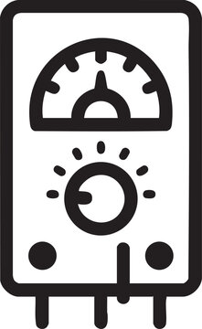 Simple multimeter and light meter icon illustration