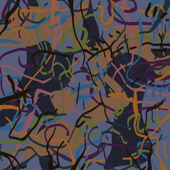 Abstract image for printing. Picture for modern interiors. The picture is painted by hand on a tablet. © neurostructure