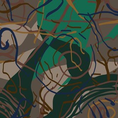 Abstract image for printing. Picture for modern interiors. The picture is painted by hand on a tablet. © neurostructure