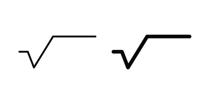 Square root icon graphic element for project and web designs
