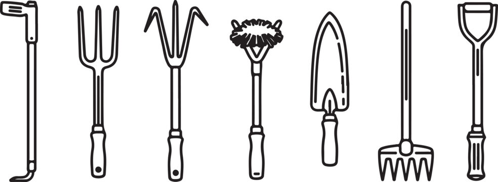 Different types of scissors in a row illustration vector Vector