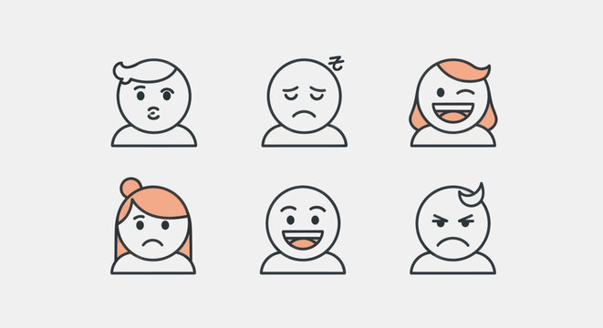 Cartoon facial expressions illustration