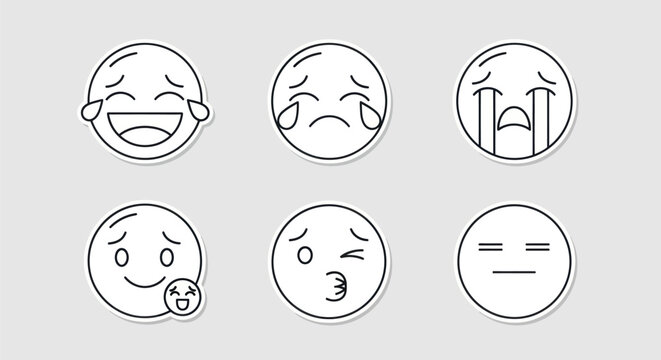 Emoji icons happiness sadness and other emotions