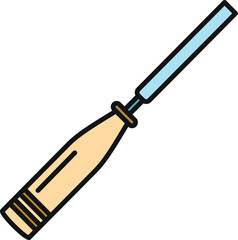 Fototapeta premium Chisel icon representing hand tool for carving and construction work
