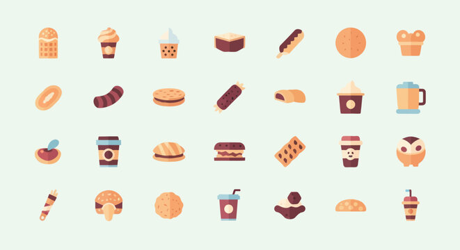Bakery items illustration set