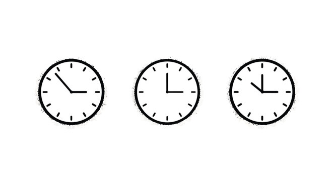 Minimalist clock face border pattern on white background