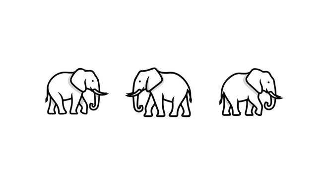 African elephants in stylized dotted line pattern