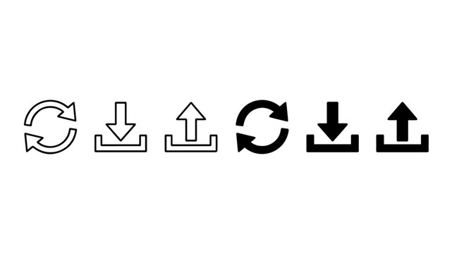 Six icons arranged horizontally 