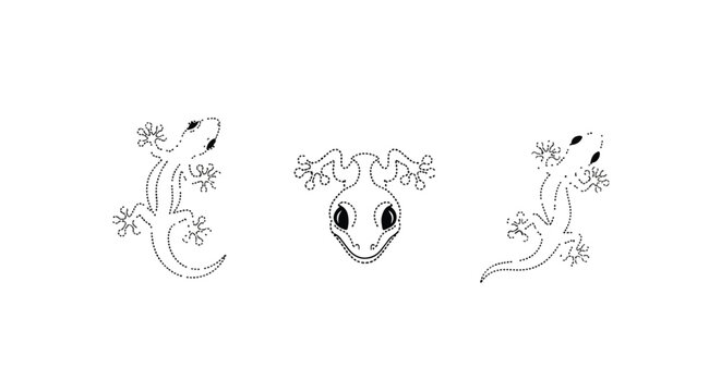 Elegant flower silhouettes in typographic halftone style
