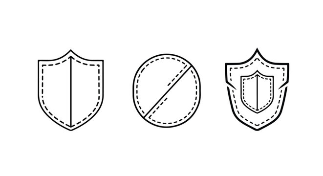 Minimalist shield pattern with halftone texture