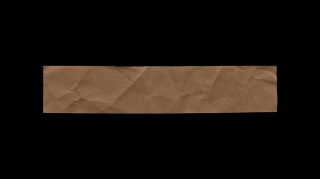 Paper reveal lower third on alpha channel - brown