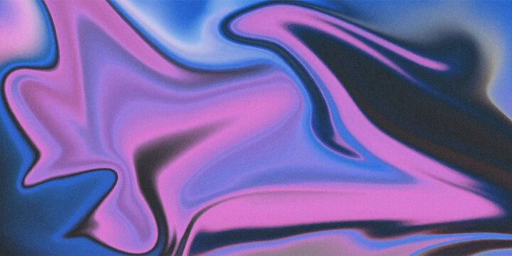blur retro white, pink and blue liquid wavy marble gradient background with liquify noise grainy texture