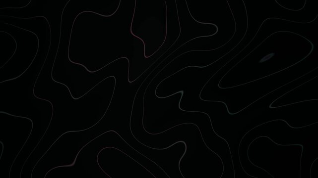 Abstract Topographic Map Lines Moving in a Dark Background Animation