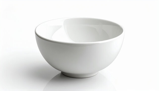 White empty bowl on white background