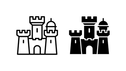 Medieval Castle Icons, Fortress Symbols, Royal Palace Vector Graphics, Fantasy Kingdom Architecture © Mahfuz