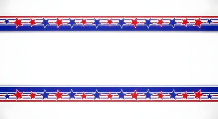 Obraz premium Patriotic red white and blue star border
