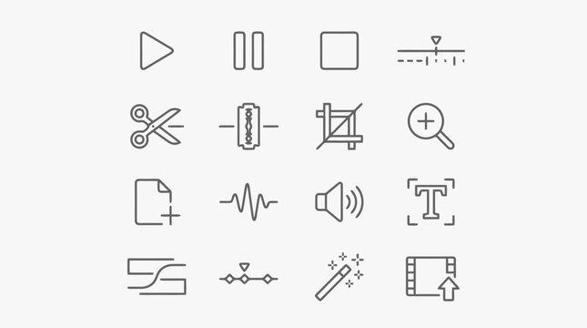 Collection of various media icons.