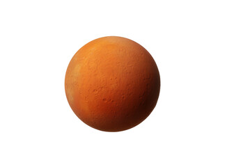 Isolated realistic detailed orange-red planet or moon with rough, rocky surface and subtle craters © Oisin